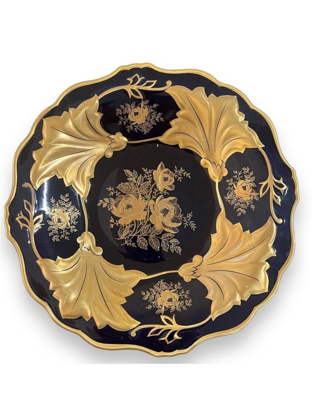 Vintage Stunning Weimar  Echt Kobalt 12.5" "Jutta" Platter  Made In Germany